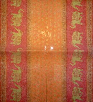 TA-013 Animals Africa - 1-ply (orange/Banana Fibre) - Ihr - Table Runner 33x600cm
